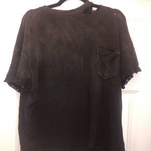 Free people distressed tshirt size s NWT
